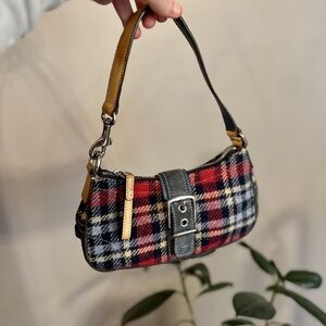 Coach Multicolor Plaid Shoulder Bag